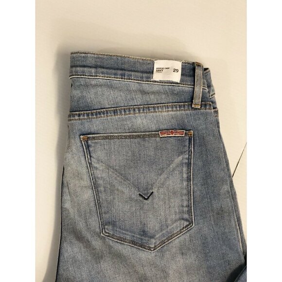 HUDSON JEANS Blue Distressed Crop Skinny Jeans - Picture 7 of 12